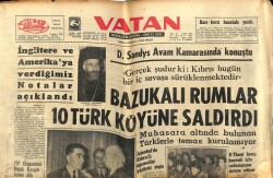 Vatan Gazetesi 12 Mart 1964 - Bazukalı Rumlar 10 Türk Köyüne Saldırdı GZ78794 - 1
