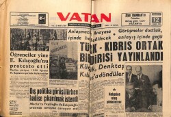 Vatan Gazetesi 12 Ocak 1963 - Türk - Kıbrıs Ortak Bildirisi Yayınlandı GZ64916 - 2