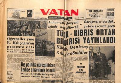 Vatan Gazetesi 12 Ocak 1963 - Türk - Kıbrıs Ortak Bildirisi Yayınlandı GZ64916 - 1