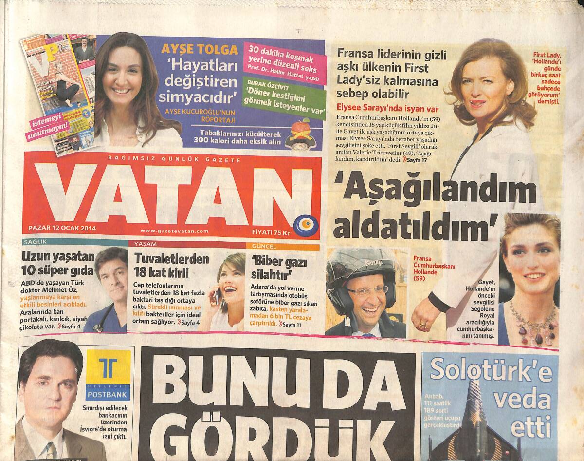 Vatan Gazetesi 12 Ocak 2014 - Kemal Kılıçdaroğlu 'Günahsız Yatanları Çıkaralım' - Bir Fatih Terim Daha Gelmez! GZ136804 - 1