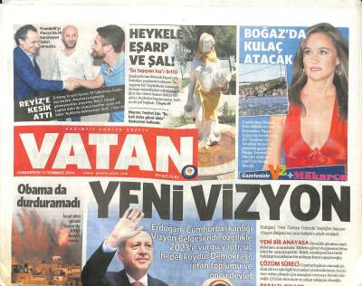 Vatan Gazetesi 12 Temmuz 2014 - Erdoğandan Yeni Vizyon GZ104419 - 1