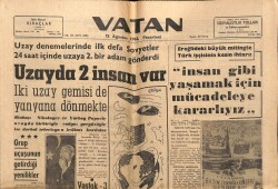 Vatan Gazetesi 13 Ağustos 1962 - Uzayda İki İnsan Var GZ64857 - 2