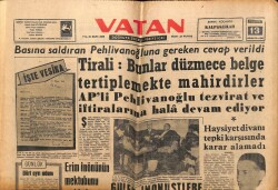 Vatan Gazetesi 13 Aralık 1962 - Satır 4leri Bedevi Olarak Vasıflandırdı GZ64808 - 1