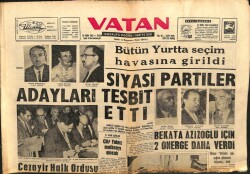 Vatan Gazetesi 13 Ekim 1963 - Siyasi Partiler Adayları Tespit Etti GZ103306 - 2