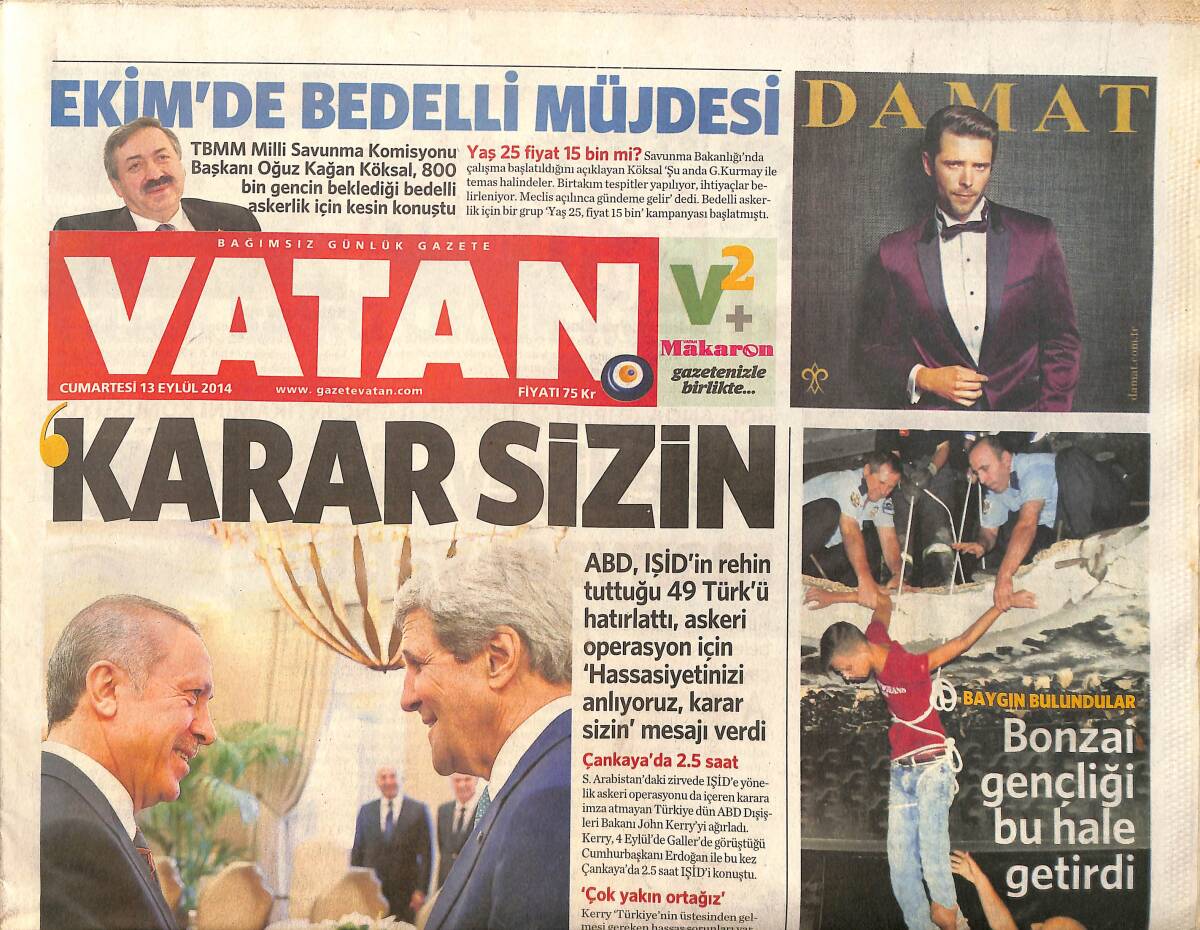 Vatan Gazetesi 13 Eylül 2014 - G.Kurmay'dan Kuveyt'e Tepki - Prandelli : Evimizde Sevinen Hep Biz Olmalıyız GZ159500 - 1