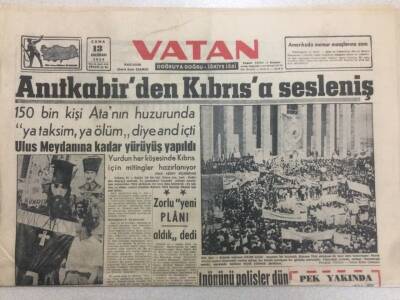 Vatan Gazetesi 13 Haziran 1958 - Anıtkabirden Kıbrısa Sesleniş GZ52334 - 1