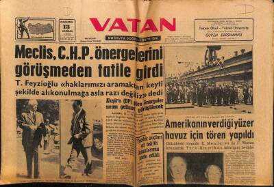 Vatan Gazetesi 13 Haziran 1959 - Meclis CHP Önergelerini Görüşmeden Tatile Girdi GZ64646 - 2