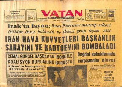 Vatan Gazetesi 13 Kasım 1963 - Irakta İsyanBaşkanlık Sarayı Ve Radyoevi Bombalandı GZ103292 - 2