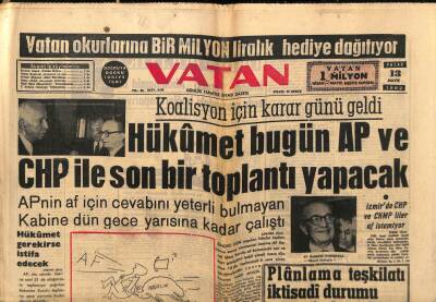 Vatan Gazetesi 13 Mayıs 1962 - Hükümet Bugün AP Ve CHP İle Son Bir Toplantı Yapacak GZ64830 - 1