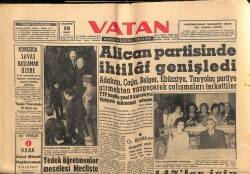 Vatan Gazetesi 13 Şubat 1961 - Alican Partisinde İhtilaf Genişledi GZ64618 - 2