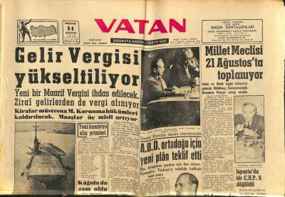 Vatan Gazetesi 14 Ağustos 1958 - Şehir Tiyatroları Sanatkarları Aygün İle Dertleşmek İstiyor GZ91068 - 1