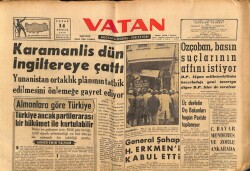 Vatan Gazetesi 14 Aralık 1958 - Celal Bayar Menderes Ve Zorlu Ankarada GZ64691 - 1