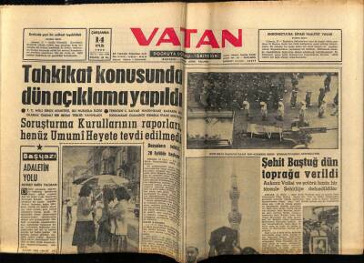 Vatan Gazetesi 14 Eylül 1960 - Şehit İrfan Baştuğ Toprağa Verildi GZ78902 - 1