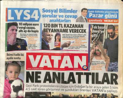 Vatan Gazetesi 14 Haziran 2013 - Hülya Avşar Müdahale Sinyali Aldım - KKTCnin İlk Kadın Başbakanı Görevde GZ125466 - 1