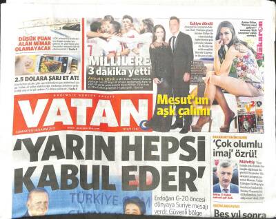 Vatan Gazetesi 14 Kasım 2015 - Ahmet Davutoğlu HDPli Vekillere Tepki Gösterdi GZ104425 - 1