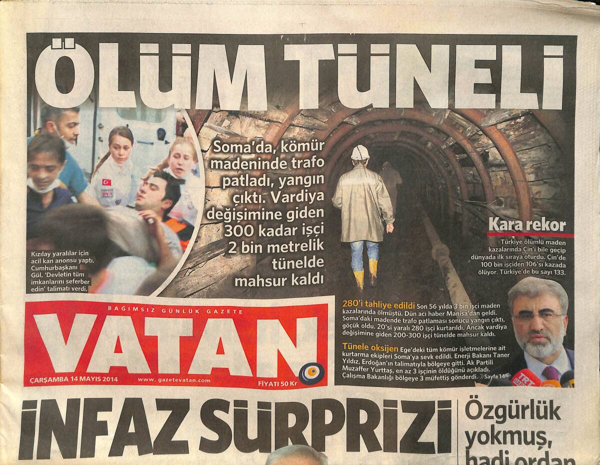 Vatan Gazetesi 14 Mayıs 2014 - Ölüm Tüneli - Kredi Büyüklüğü 20 Milyar TL'yi Aştı - Beyonce'nin Aile Kavgası GZ135900 - 1