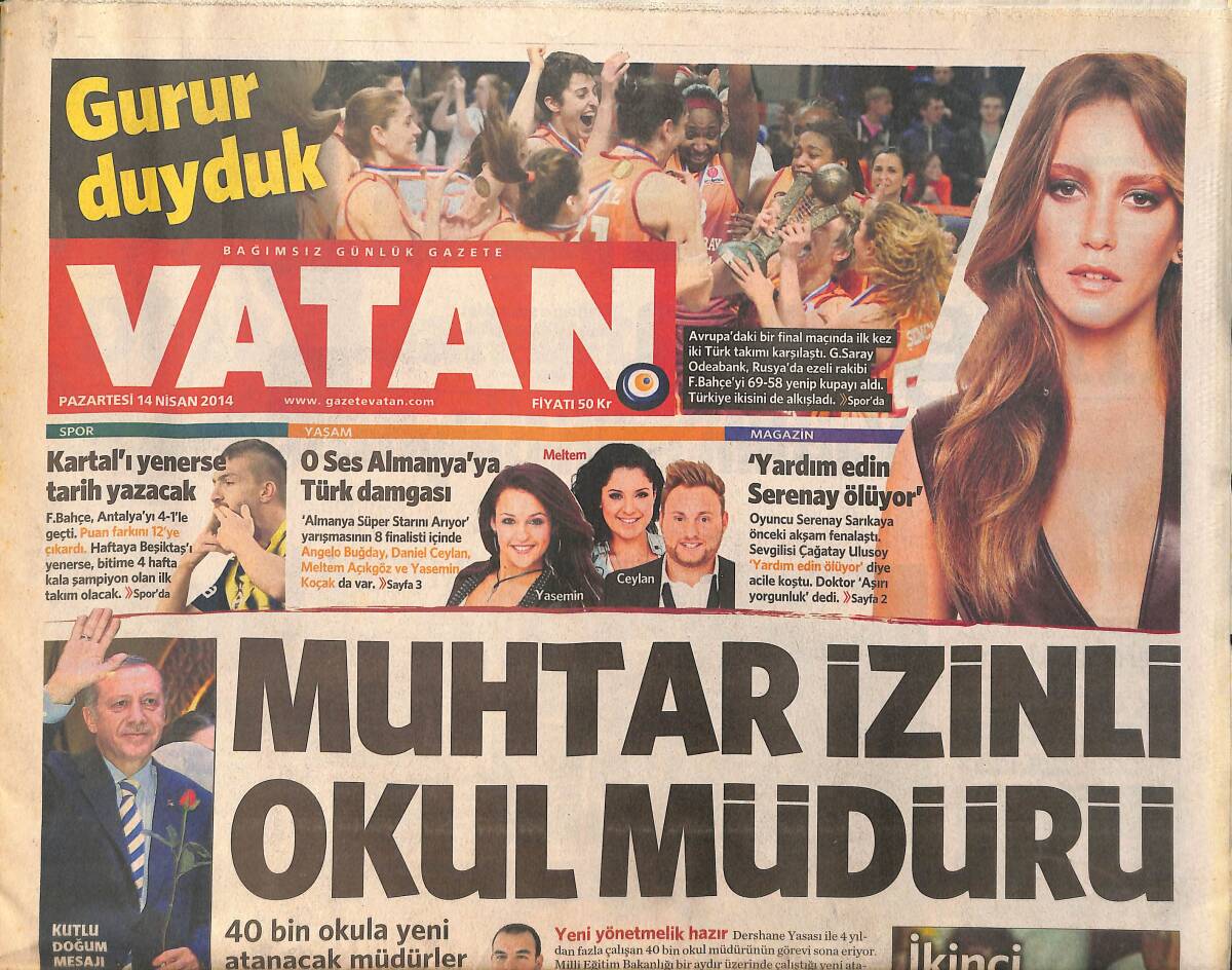 Vatan Gazetesi 14 Nisan 2014 - Ukrayna Şafakta Saldırdı - Alman Yapımı Köstebek Boğaz'a İndi GZ159482 - 1