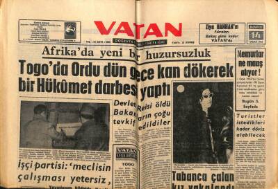 Vatan Gazetesi 14 Ocak 1963 - Togoda Ordu Darbe Yaptı GZ64914 - 2