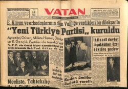 Vatan Gazetesi 14 Şubat 1961 - Yeni Türkiye Partisi Kuruldu GZ64617 - 1