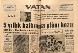 Vatan Gazetesi 14 Temmuz 1962 - 5 Yıllık Kalkınma Planı Hazır GZ64928 - 1