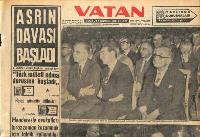 Vatan Gazetesi 15 Ekim 1960 - Asrın Davası Başladı GZ110111 - 1
