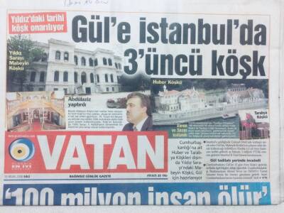 Vatan Gazetesi 15 Nisan 2008 - Abdullah Güle İstanbulda 3.Köşk GZ42998 - 1