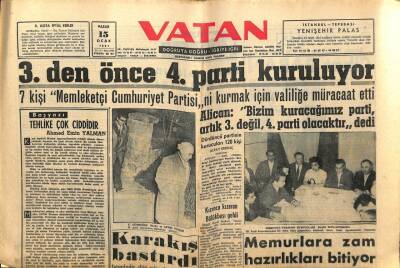 Vatan Gazetesi 15 Ocak 1961 - Kıbrısta Durum Yeniden Karıştı GZ64595 - 1