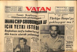 Vatan Gazetesi 15 Şubat 1963 - İsmet İnönü CHP Gurubundan Yetki İstedi GZ66083 - 1