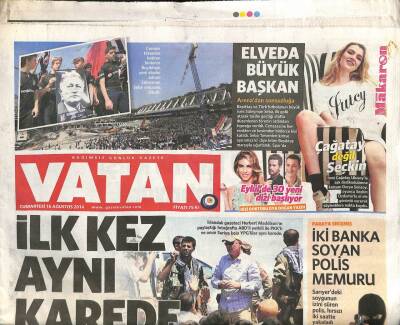 Vatan Gazetesi 16 Ağustos 2014 - ABD , Sincar Dağındaki Ezidilere PKK Koordinasyonunda Yardım Yaptı GZ106740 - 1