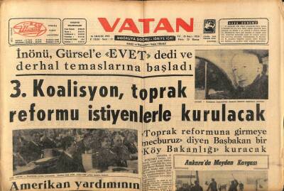 Vatan Gazetesi 16 Aralık 1963 - Amerikan Yardımının Kısılması Tepki Yarattı GZ64908 - 1