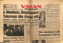 Vatan Gazetesi 16 Ekim 1959 - Adnan Menderes Başpiskopos Yakovosu Dün Ziyaret Etti GZ64812 - 1