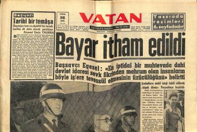 Vatan Gazetesi 16 Ekim 1960 - Celal Bayar İtham Edildi GZ78704 - 1