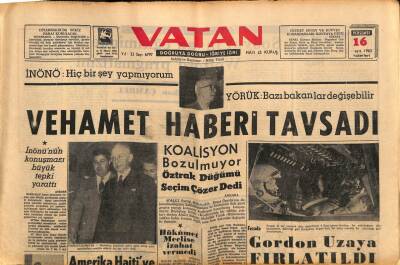 Vatan Gazetesi 16 Mayıs 1963 - 550 İşçi Lokavtla Açıkta Bırakıldı - İşveren Adalet Fabrikasını Kapattı GZ90439 - 1