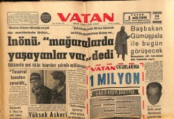 Vatan Gazetesi 16 Nisan 1962 - İnönü Mağaralarda Yaşayanlar Var Dedi GZ64828 - 2