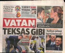 Vatan Gazetesi 16 Nisan 2014 - Suriye Sınırına Zeplin Kalkanı - Türk Kaptan Öldürüldü GZ100275 - 1