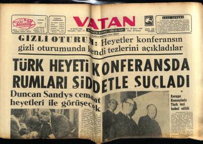 Vatan Gazetesi 16 Ocak 1964 - Türk Heyeti Rumları Şiddetle Suçladı GZ78994 - 1