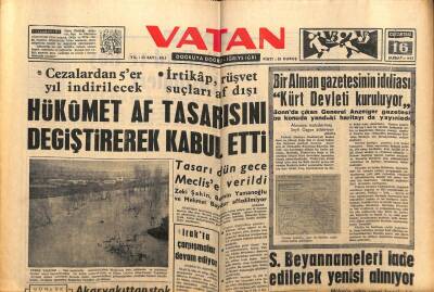Vatan Gazetesi 16 Şubat 1963 - Irakta Çarpışmalar Devam Ediyor GZ66084 - 1