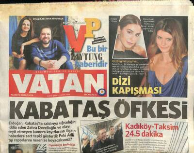 Vatan Gazetesi 16 Şubat 2014 - Kabataş Öfkesi, Dizi Kapışması GZ101270 - 1