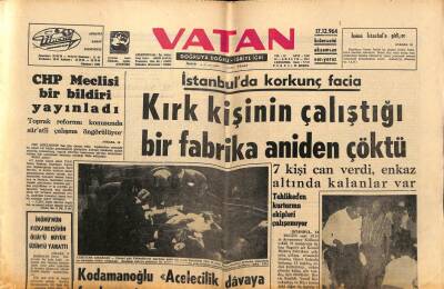 Vatan Gazetesi 17 Aralık 1964 - CHP Meclisi Bildiri Yayınladı GZ64723 - 1