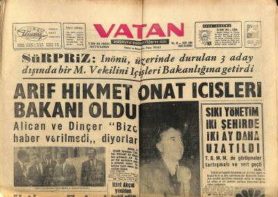Vatan Gazetesi 17 Ekim 1963 - Arif Hikmet Onat İçişleri Bakanı Oldu GZ102640 - 1