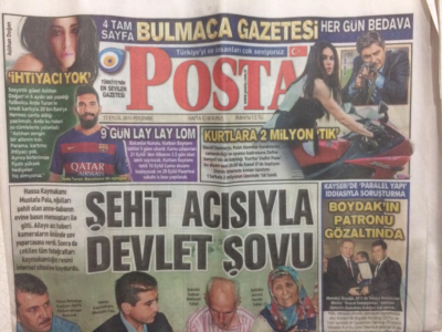 Vatan Gazetesi 17 Eylül 2015 - Şehit Acısıyla Devlet Şovu GZ27554 - 1