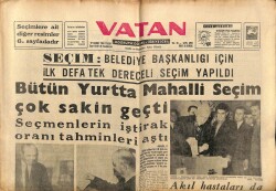Vatan Gazetesi 17 Kasım 1963 - Bütün Yurtta Mahalli Seçim Sakin Geçti GZ64634 - 1