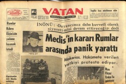 Vatan Gazetesi 17 Mart 1964 - Rumlar Kıbrıs Elçimizin Yolunu Kesmek İstediler GZ78791 - 1