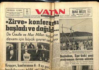 Vatan Gazetesi 17 Mayıs 1960 - Adnan Menderes Egedeki Gezi Programına Devam Edecek GZ78951 - 1