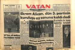Vatan Gazetesi 17 Ocak 1961 - Ekrem Alican,3.Partinin Kurtuluşu Ay Sonuna Kaldı GZ64593 - 1