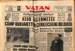 Vatan Gazetesi 17 Ocak 1963 - Kelepçe İhtilafı Büyüyor,Özür Bekleniyor GZ64910 - 2