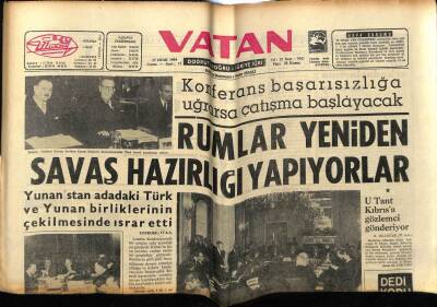 Vatan Gazetesi 17 Ocak 1964 - Rumlar Yeniden Savaş Hazırlığı Yapıyorlar GZ78993 - 1