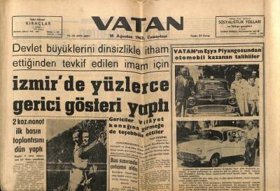 Vatan Gazetesi 18 Ağustos 1962 - İzmirde Yüzlerce Gerici Gösteri Yaptı GZ64662 - 1