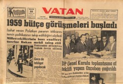 Vatan Gazetesi 18 Aralık 1958 - 1959 Bütçe Görüşmeleri Başladı GZ64687 - 1