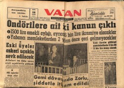 Vatan Gazetesi 18 Kasım 1959 - Ondörtlere Ait İki Kanun Çıktı GZ64647 - 1